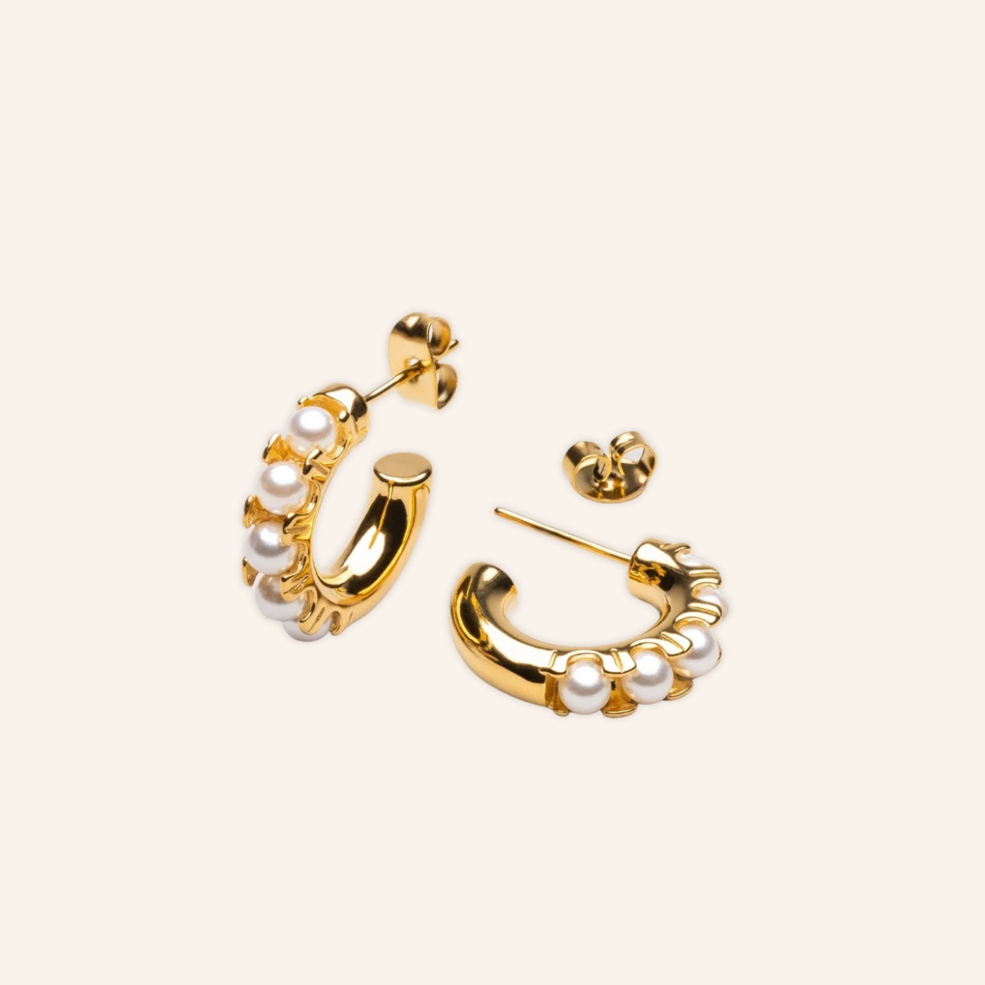 Pearl Huggie Earrings