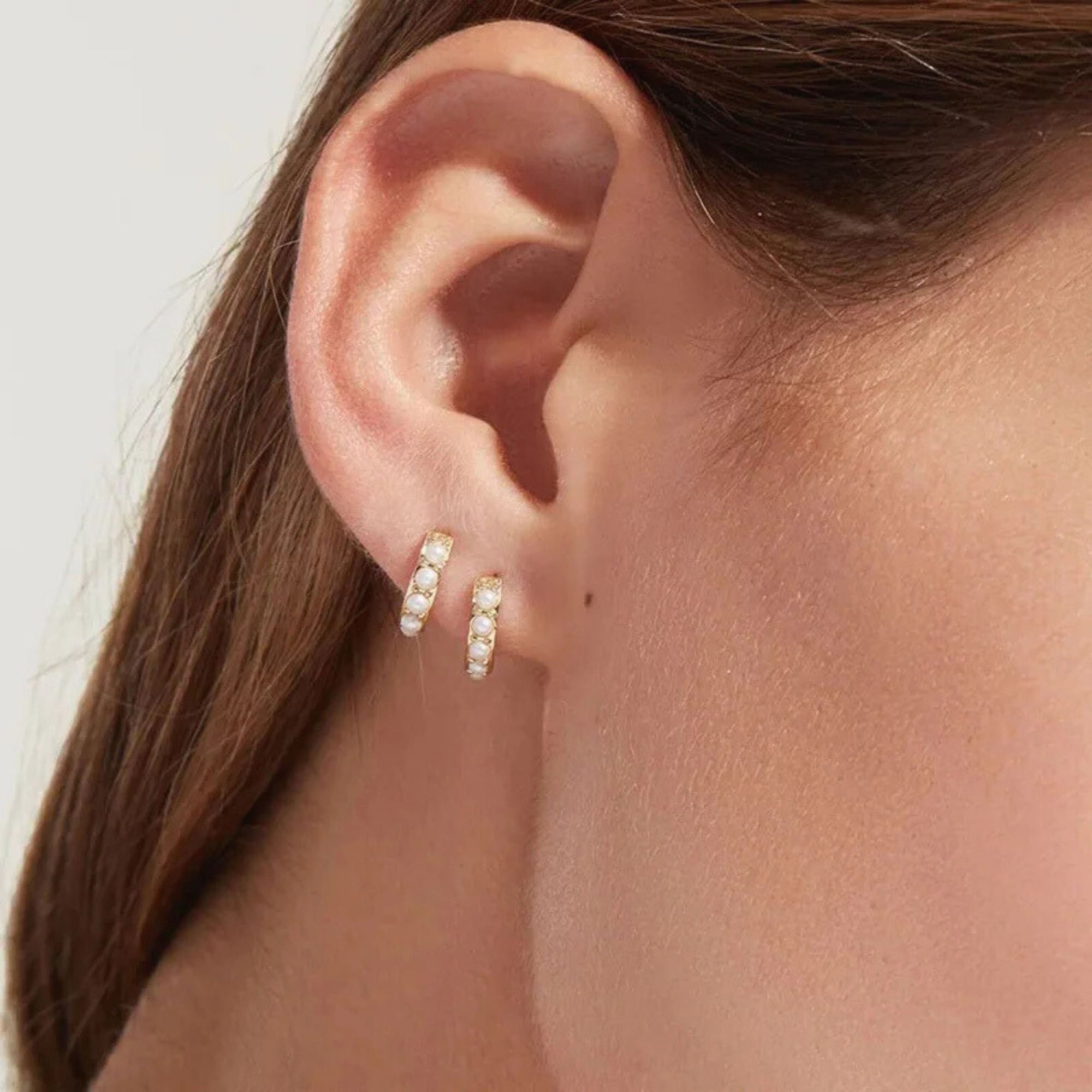 Pearl Huggie Earrings