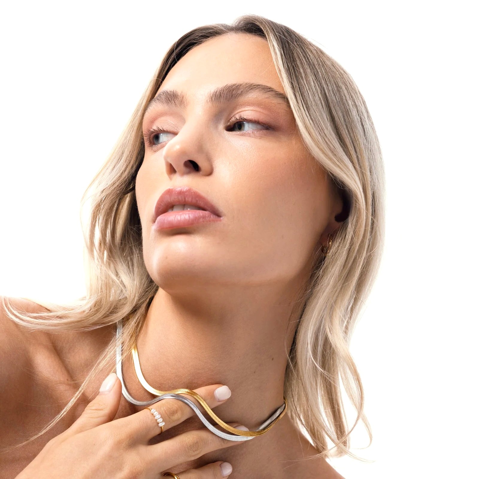 Halo Herringbone Necklace