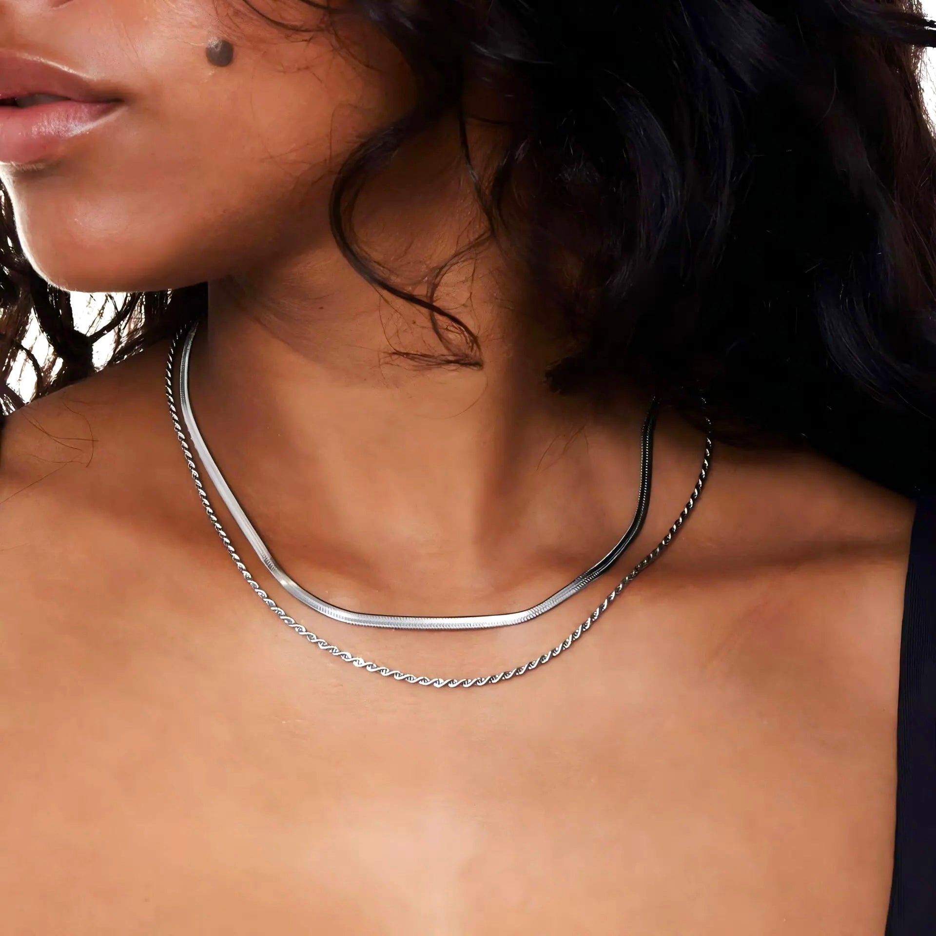 Dual Chain Layered Necklace