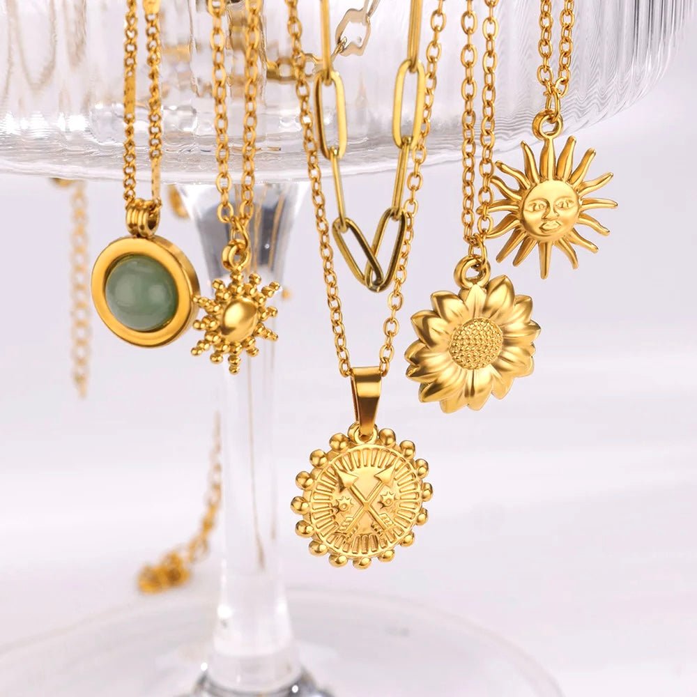 Sun Pendant Collection Necklace